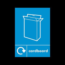 Cardboard Recycling Sticker/Self Adhesive Sign - Environment/Reduce CO2 / Green World/Bins