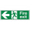 VSafety Fire Exit Arrow Left Sign - Landscape - 450mm x 150mm - 1mm Rigid Plastic 1