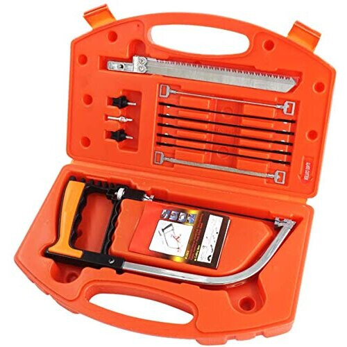 ZIMAIC Multifunction Hacksaw Set, 15 in 1, with 8 HSS Extra Steel Saw Blades,Junior Hacksaw,Mini Hack Saw for Cutting Wood, Metal,Plastic,PVC