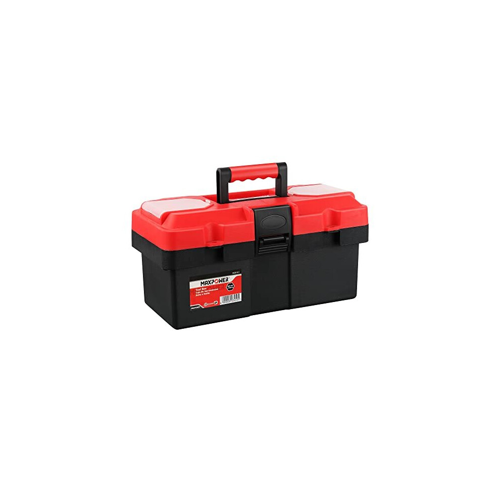 Maxpower 14-Inch Toolbox, Plastic Tool Box Tool Chest Storage Case Organizer Included Removable Tray With Lock Secured 6909009034525