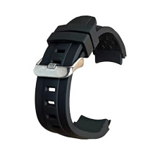 Black Curved End 22mm Watch Strap Silicone Rubber Watch Straps For Men Diver Style Rubber Watch Strap Replacement Band