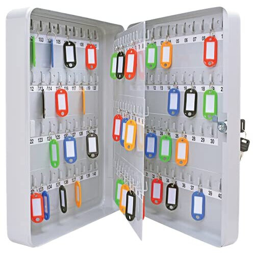 Sterling KC140 Locking Key Cabinet, Grey, 140 Hooks 1