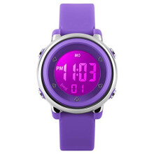 RSVOM Kids Digital Sports Watch for Girls - 50M Waterproof, Alarm & Stopwatch, 7-LED Backlight, 12/24h, Durable PC Case