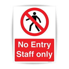 Staff Only Sign Self adhesive Waterproof Vinyl 150mmx200mm V1137