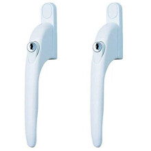 Yale P-2YWHLCK40N-WH Universal Window Handles, fits Right or Left Handed windows, 40mm spindle, Lockable, Visi Packed, suitable for PVCu windows,