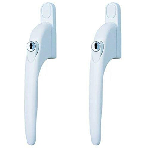 Yale Yale P-2YWHLCK40N-WH Universal Window Handles, fits Right or Left Handed windows, 40mm spindle, Lockable, Visi Packed, suitable for PVCu windows,