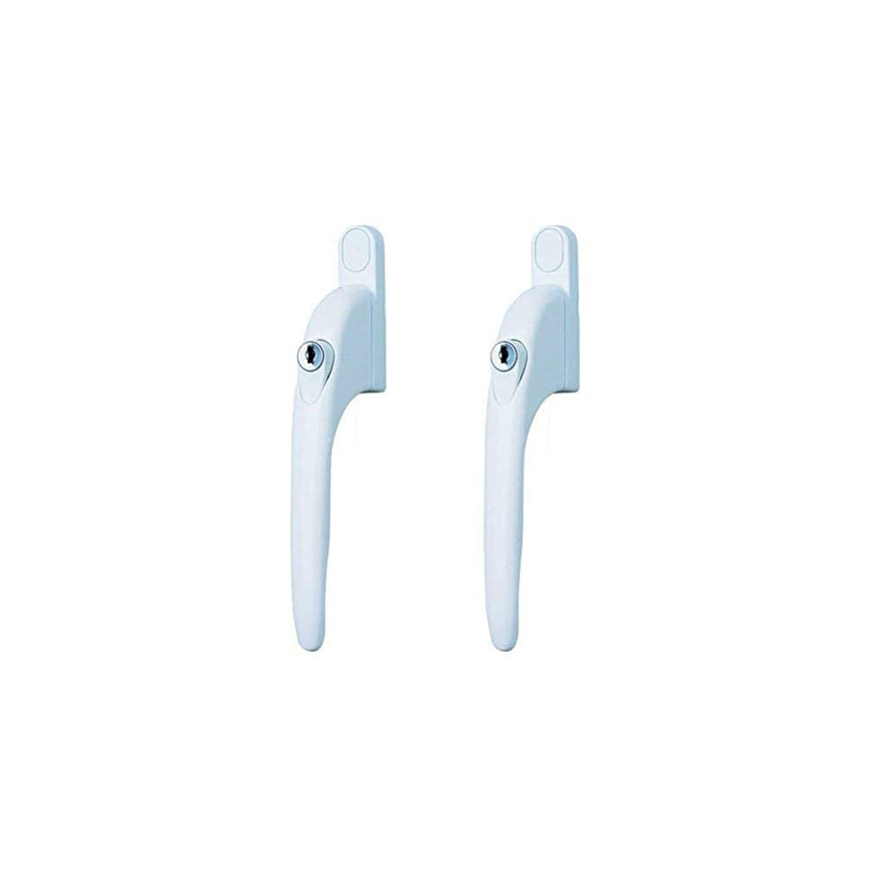 Yale P-2Ywhlck40n-Wh Universal Window Handles, Fits Right Or Left Handed Windows, 40Mm Spindle, Lockable, Visi Packed, Suitable For Pvcu Windows,