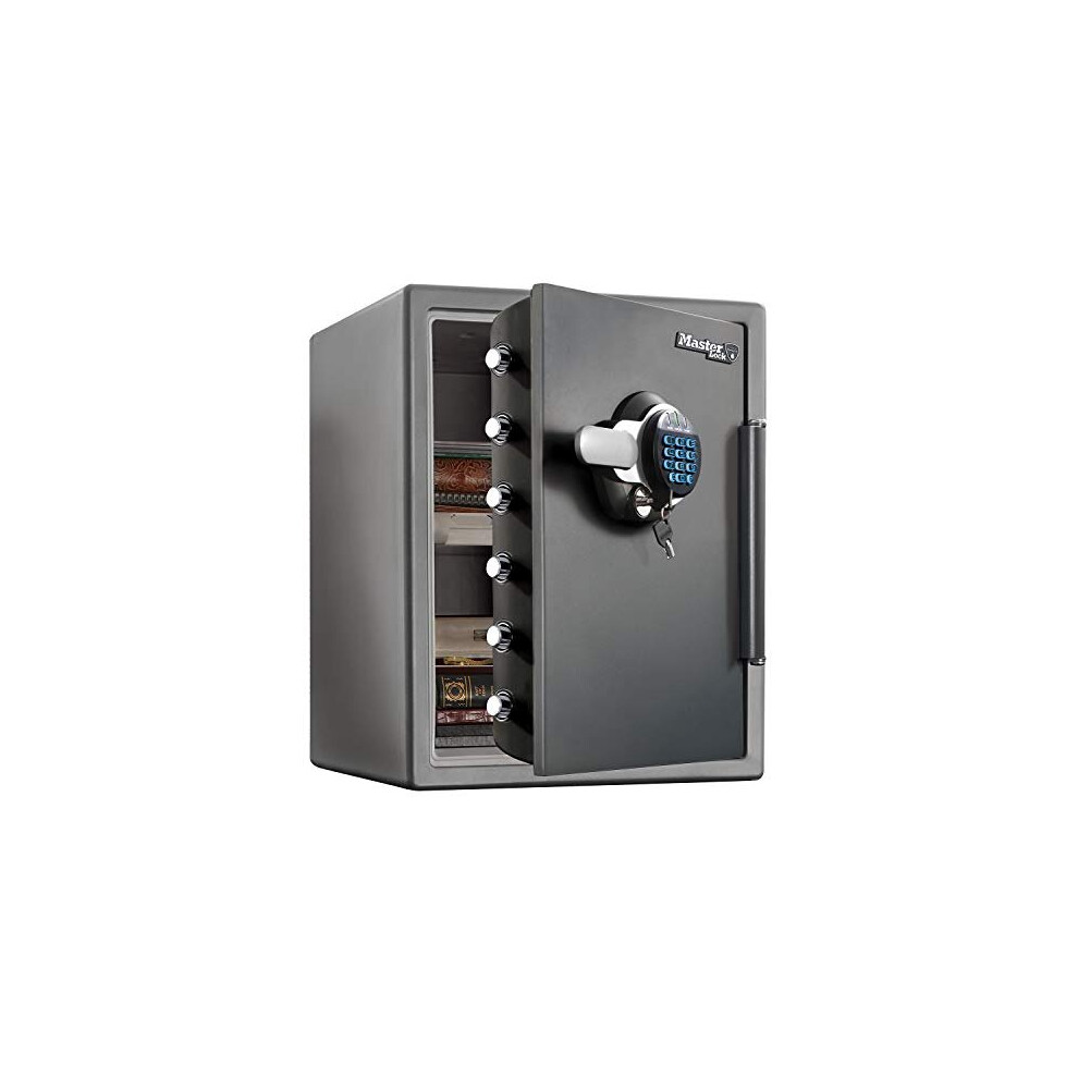 MASTER LOCK Home/Office Safe 56.5L [Fire and Water Resistant] [XX-Large] [Dual Security Digital Combination + Key] - LTW205GYC - For ID Papers, A4