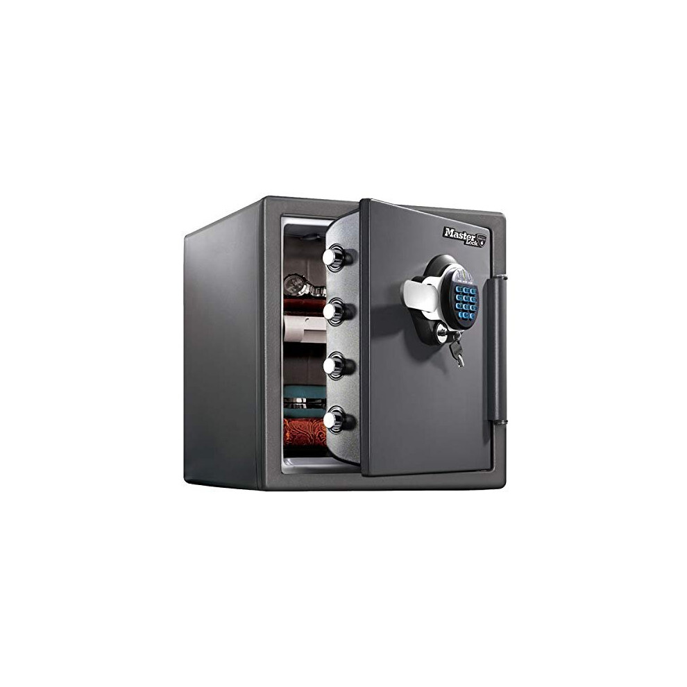 MASTER LOCK Home/Office Safe 33.6L [Fire and Water Resistant] [X-Large] [Dual Security : Digital Combination + Key] - LTW123GTC - For ID Papers, A4
