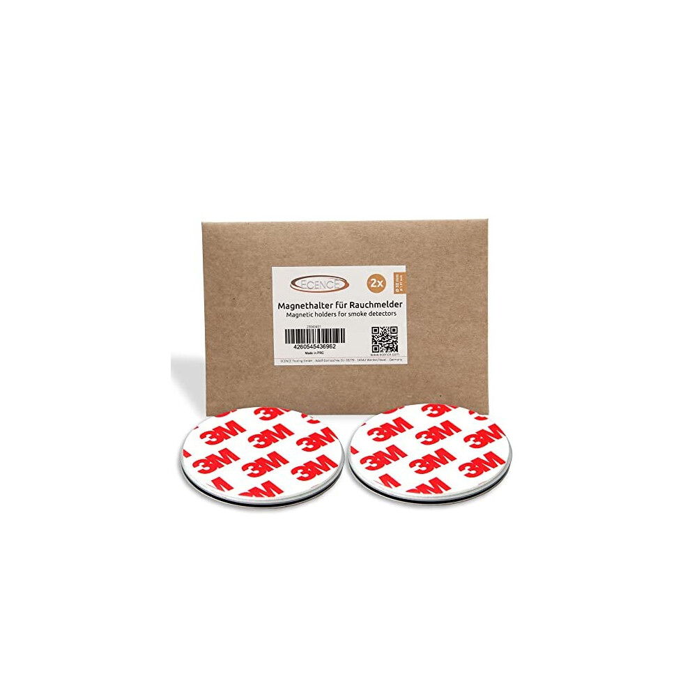 Ecence 2Pcs Magnetic Smoke Detector Mount Magnetic Adhesive Pads For Smoke Alarms ? 50Mm - Fast & Safe Mounting - No Drilling Or Screws - Fire