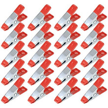Metal Spring Clamps Clips, Heavy Duty Tipped Grip Holder Rubber Coated, Wood Clamps for Tarpaulin, Camping, Woodworking, Model Making Tool - 20 Pcs/2