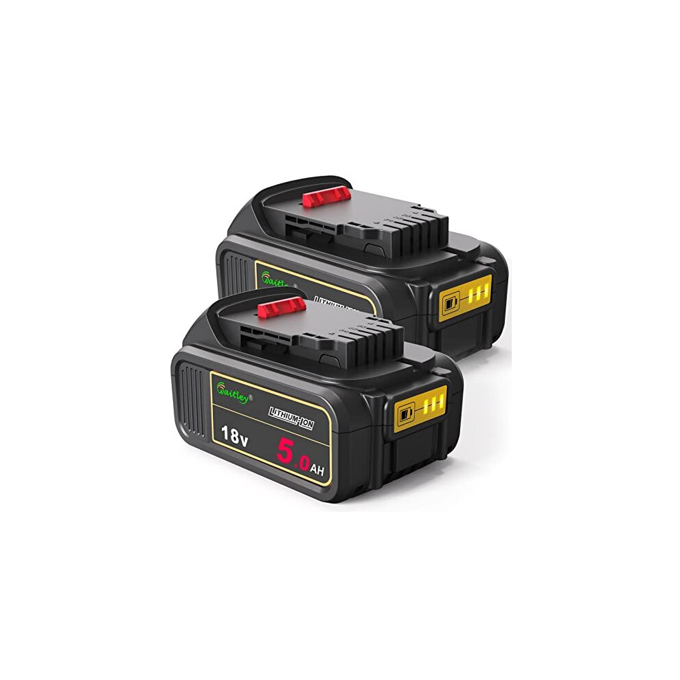 2 Pack Waitley 18V 5Ah DCB-184 Replacement Battery Compatible with Dewalt 18V Tools