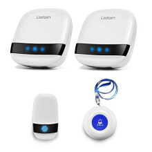 LIOTOIN Wireless Caregiver Pager Elderly Alarm Call Button Personal Alarm Panic Button Call Bell System For Home/Elderly/Patient/Disabled/Nurse (3