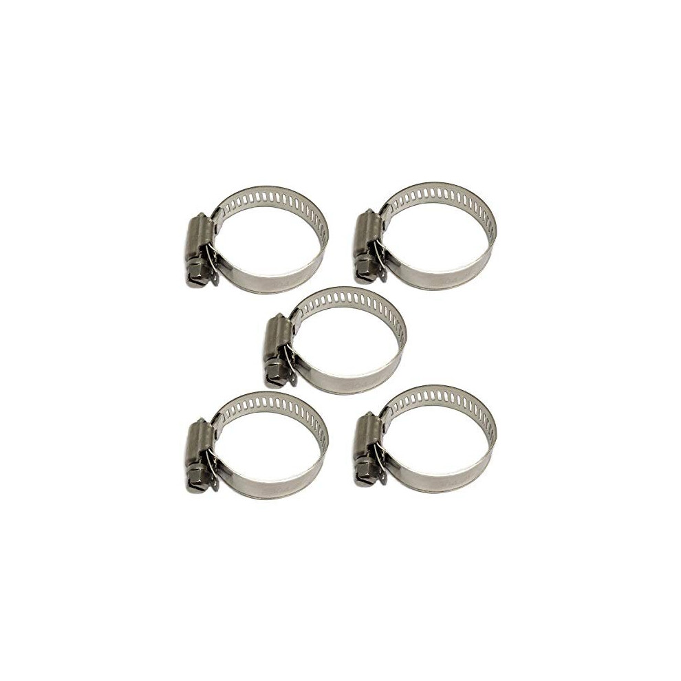 5 Pcs Hose Clamp In 304 Stainless Steel Clip For Soft Pipe With Outer Diameter Range 21-38Mm, Clip Width 12Mm, Sturdy And Rust Resistant Duct Clamp 710667068175