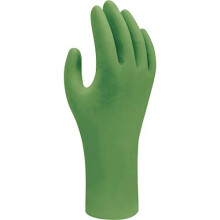SHOWA 6110PF Gant de Sécurité Jetable en Nitrile Biodégradable, 4 mil, 9.5" Long, Grand (Boîte de 100), Vert