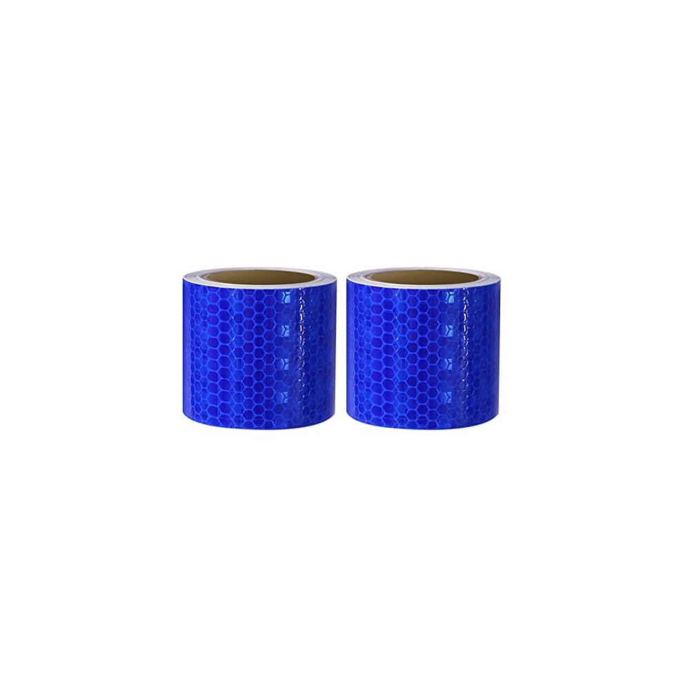 Blue Reflective Safety Tape, Xrkuu 2 Rolls 3M X 5Cm No Residue Reflector Tape Self-Adhesive Security Marking Tape Safety Warning For Trucks Bikes Baby 613965483551