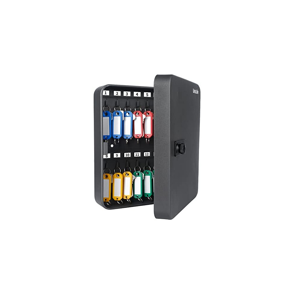 Uniclife 28 Key Cabinet Steel Security Lock Box With Combination Lock-Black 652811969436