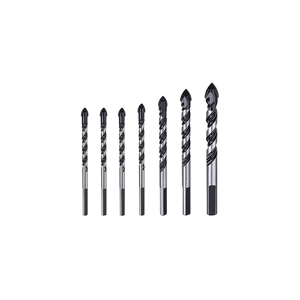 7Pcs Tile Drill Bit, Professional Drill Bit For Porcelain Ceramic Tile, Concrete, Brick Wall, Glass, Plastic, Cement And Wood, Industrial Strength 6438197161817