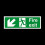 10x Fire Exit Arrow Left Down Sign 300mm x 100mm - Self Adhesive Sticker 1
