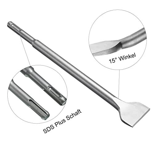 HPMAISON SDS Plus Chisel Set, 4-Piece SDS Plus Hammer Chisel Set, with Tile Chisel - Stone and Concrete Chisel Set - Packed in a Practical Rotating 2
