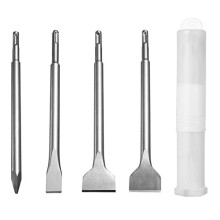 HPMAISON SDS Plus Chisel Set, 4-Piece SDS Plus Hammer Chisel Set, with Tile Chisel - Stone and Concrete Chisel Set - Packed in a Practical Rotating