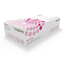 UNIGLOVES GP0013 Pink Pearl nitrile examination gloves, Medium, Set of 100