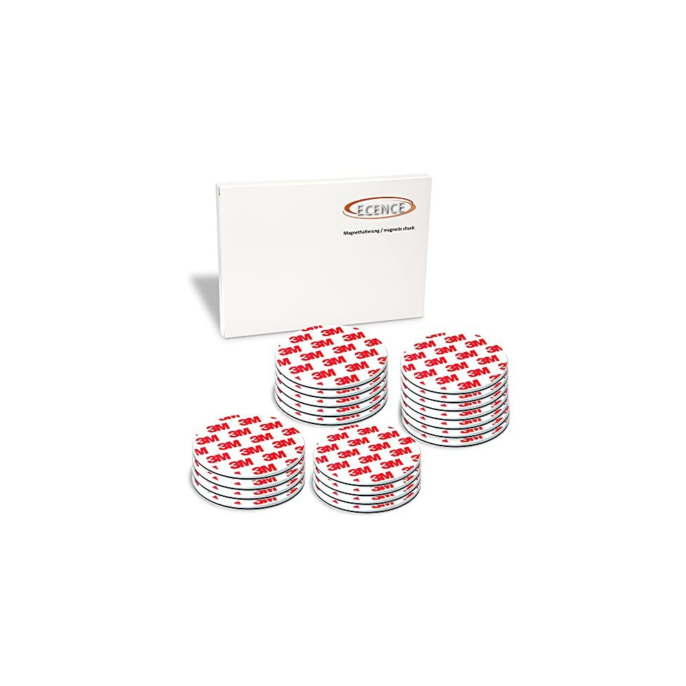 Ecence 20Pcs Magnetic Smoke Detector Mount Magnetic Adhesive Pads For Smoke Alarms ? 70Mm - Fast & Safe Mounting - No Drilling Or Screws - Fire 4260545434081