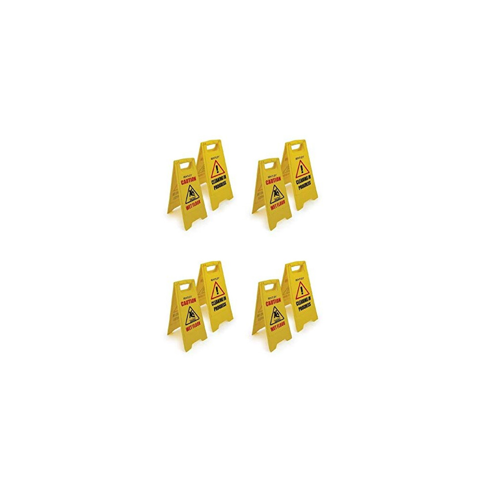 Luckduck Home Series Four Pack Caution Wet Floor Sign Cleaning In Progress Warning Cone Uk Yellow