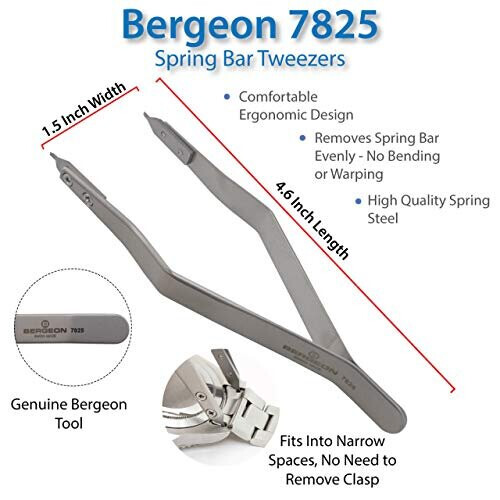 Bergeon 7825 Spring Bar Tweezer Lug Removal Fitting Tool 1