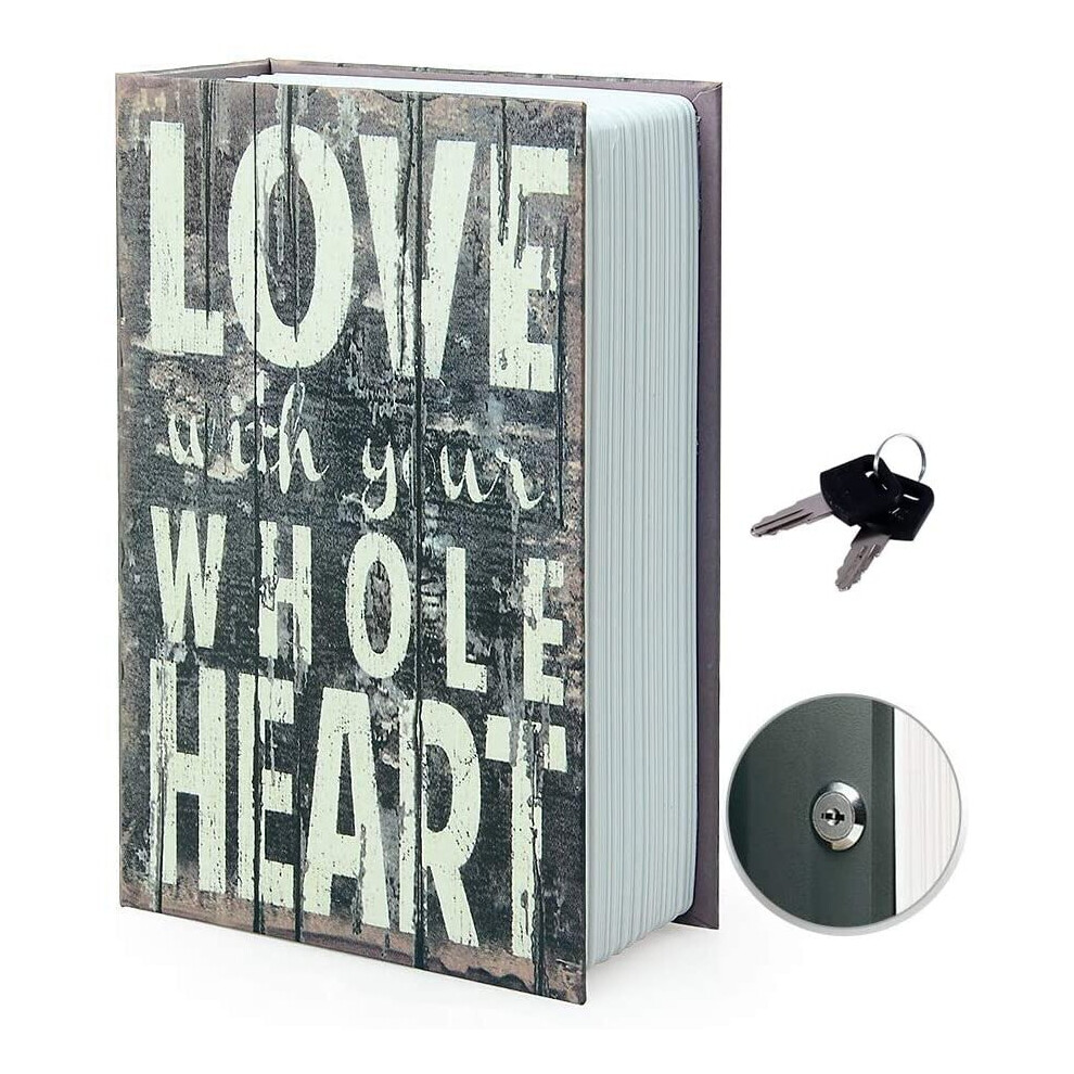 Diversion Book Safe With Key Lock, Hidden Sturdy Small Safe, ?Portable Cash Jewelry Secret Safe? Classical Design Book Safe Blends Into Book Shelf 721927677105