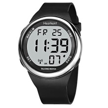 Hearkent Atomic Talking Watch Multi Band Sets Itself for Visually Impaired Or Seniors Big Number Easy to Read for Elderly