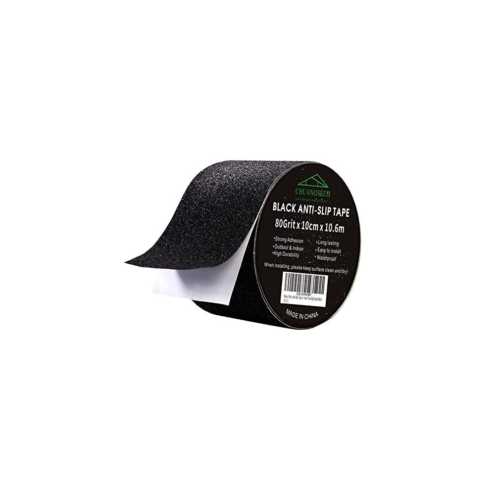 Heavy Duty Anti Slip Tape 4" X 35Ft(10Cm X 10.6M) For Stairs Outdoor/Indoor Waterproof Safety Non Skid Roll For Stair Steps Traction Tread Staircases 7592870671334