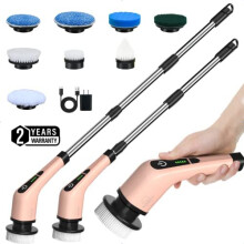 Electric Spin Scrubber, 2022 New Cordless Cleaning Brush with 8 Replaceable Drill Brush Heads, Bathroom Tub and Floor Tile 360 Power Scrubber Mop with