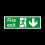 2x Fire Exit Arrow Down Sign 300mm x 100mm - Plastic Sign 1