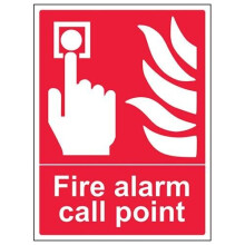VSafety Fire Alarm Call Point Sign - Portrait - 300mm x 400mm - 1mm Rigid Plastic