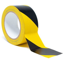 Hazard Tape Black and Yellow | 50mm wide (2") x 33m Length | Warning Safety Tape, Caution Tape Roll, Adhesive Hazard Floor Marking Tape Heavy Duty-