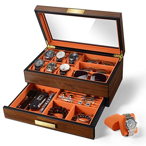 Solid wood watch discount box