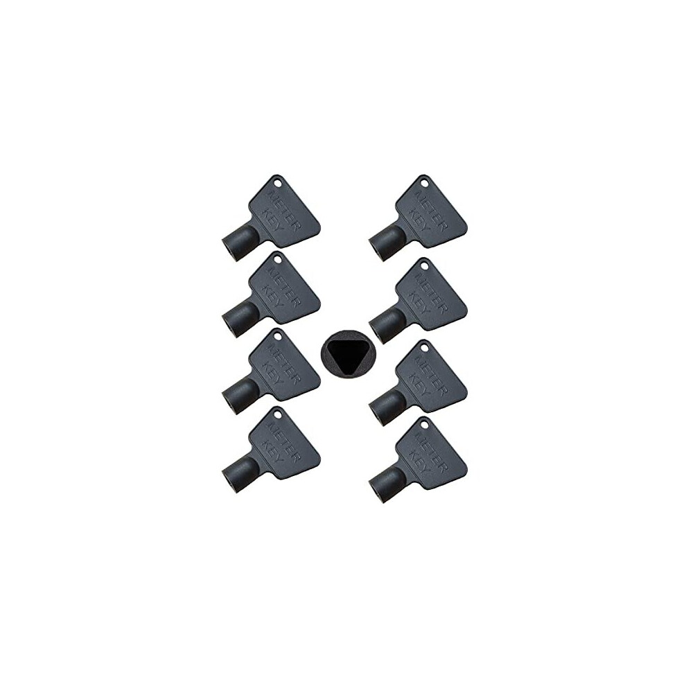 Gas Meter Box Key [8 Pack] - Triangle Key - Electric Box Key - Utility Box Key - Black Plastic Key 5060856893428