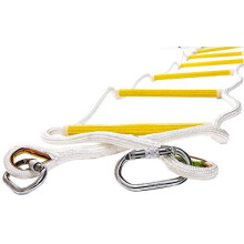 Fire Escape Rope Ladder 8 ft | Emergency Ladder with Carabiners | Multi-purpose Evacuation Ladder