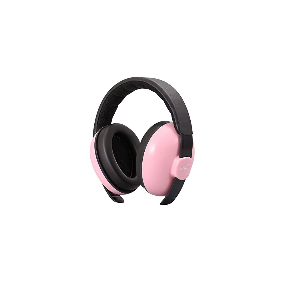 Iwinna Baby Ear Defenders 0-24 Months Infant Noise Cancelling Headphones For Sleeping Airplane Fireworks Loud Environments, Pink
