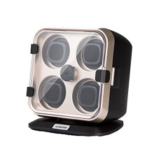 Klarstein Automatic Watch Winder for 4 Watches, Exquisite Watch Storage Box, Acrylic Window Display Case, Watch Winders for Men & Women, Quiet