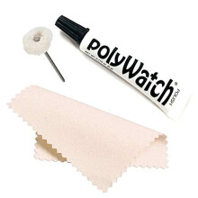 Polywatch Watch Polish | Watch Cleaning Kit for Plastic Watch Crystal | 5ml Tube of Watch Polish - Includes String Buff & Polishing Cloth | Watch