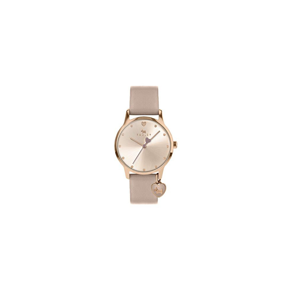 Radley Heart Dial Ladies Cobweb Leather Strap Heart Charm Watch Ry2916a Gold