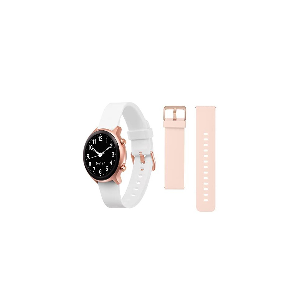 Doro Watch Smartwatch For Seniors Full Touch Screen, Ip68 Water Resistant With Fitness Tracker, Step Counter And Health Monitor (Set With + Pink/White 7322460083700