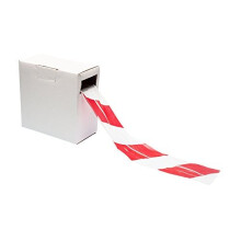 Premium Red/White Barrier Tape - 70mm x 500m - Non Adhesive Warning Box Tape Roll by Gocableties