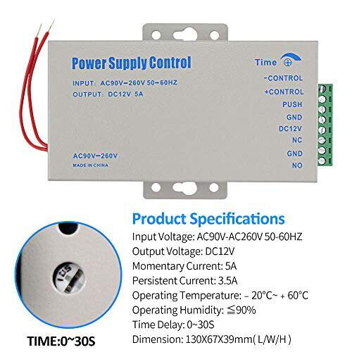 LIBO Smart Home Access Control Power Supply K80 Power Switch DC 12V 3A