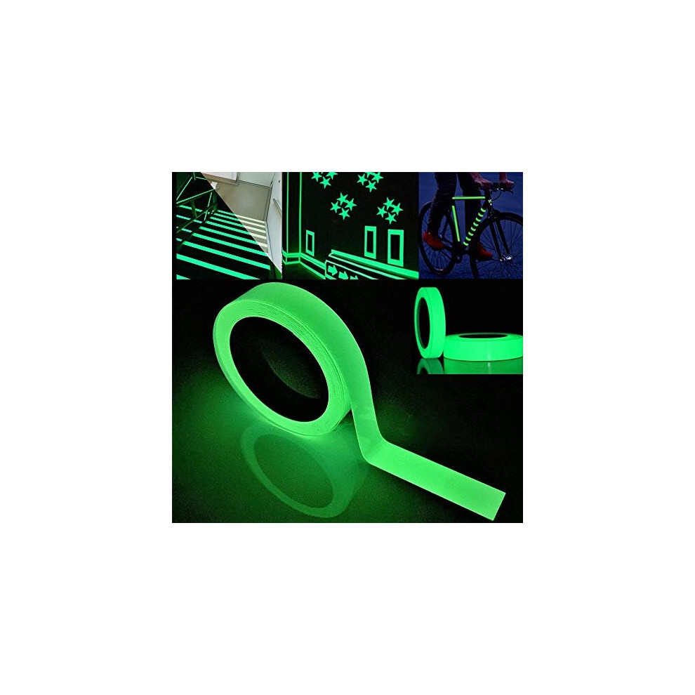 Qitindasen 5M X 2Cm Green Luminous Tape, Glow In The Dark Tape, Green Photoluminescent Tape, Self-Adhesive Fluorescent Tape Sticker (1 Roll) 714453267056