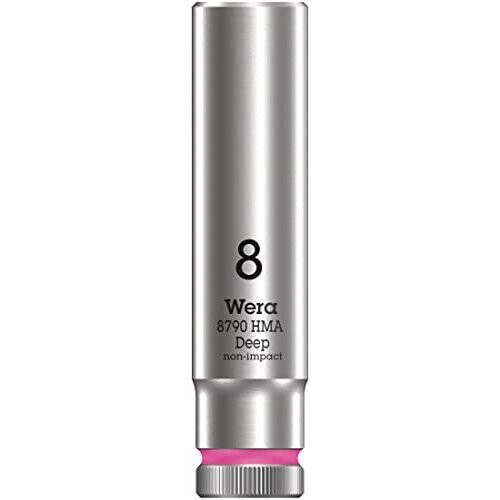 Wera Wera 05004505001 8790 HMA Deep Socket, Light Pink, 8.0 mm