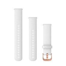 Garmin Quick Release Bands (20 mm) - White Silicone Band with Rose Gold Hardware