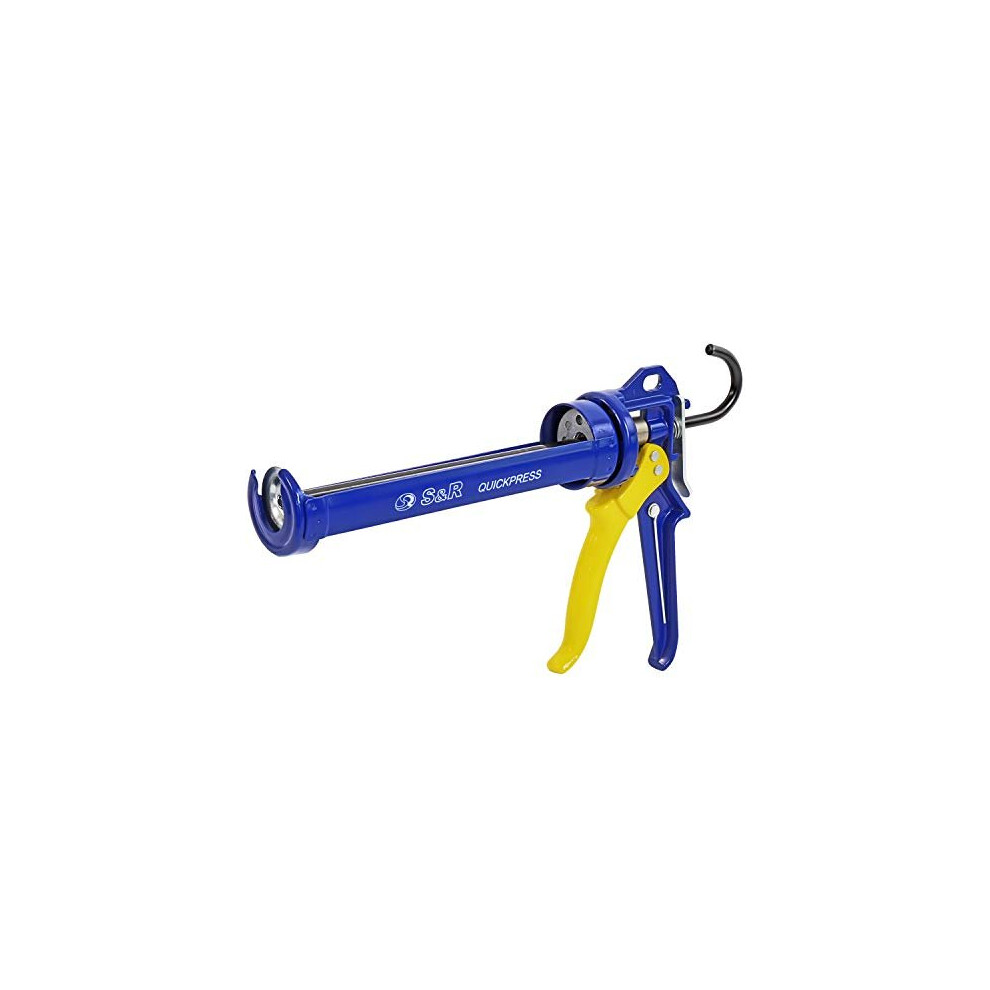 S&R Caulking Gun with Rotating Frame for 310 ml Cartridges, Professional Caulking Press, Sealant Press with 18:1 Thrust Ratio